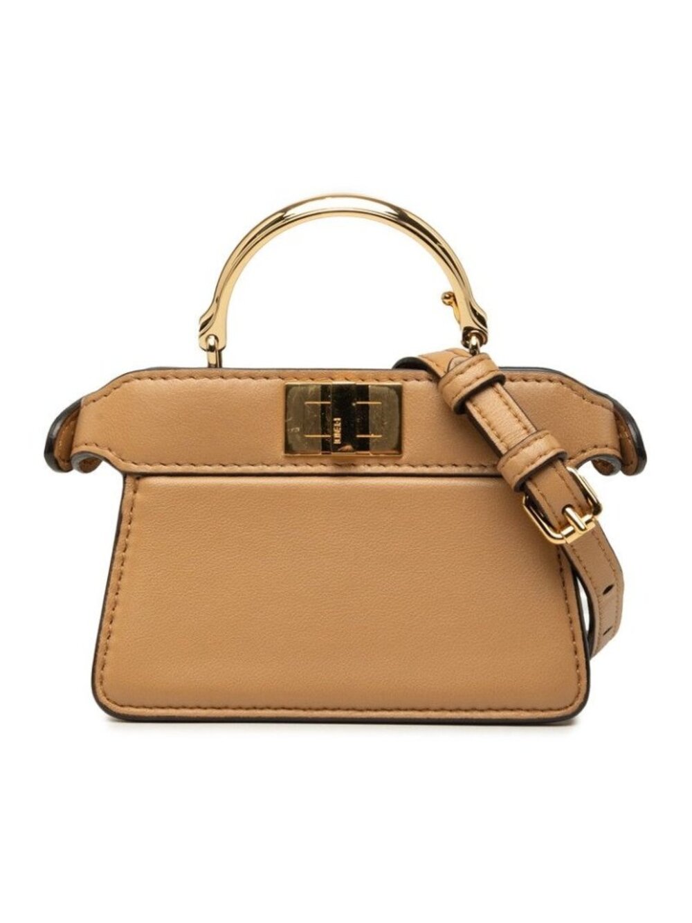Fendi Peekaboo ISeeU Micro Shoulder Bag Beige